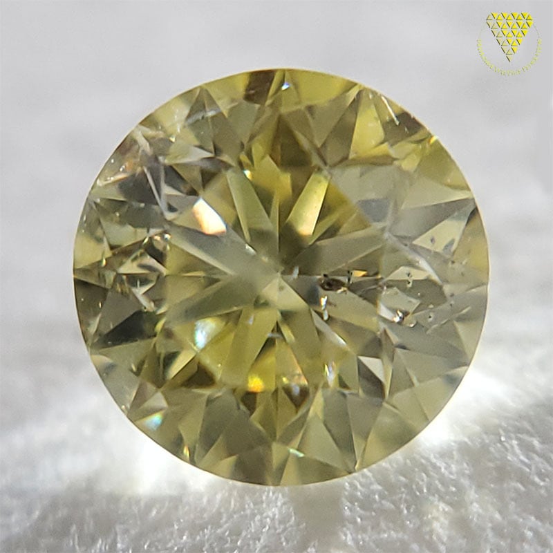 0.518 ct Fancy Yellow SI2 CGL 天然 イエロー ダイヤモンド ラウンド ...