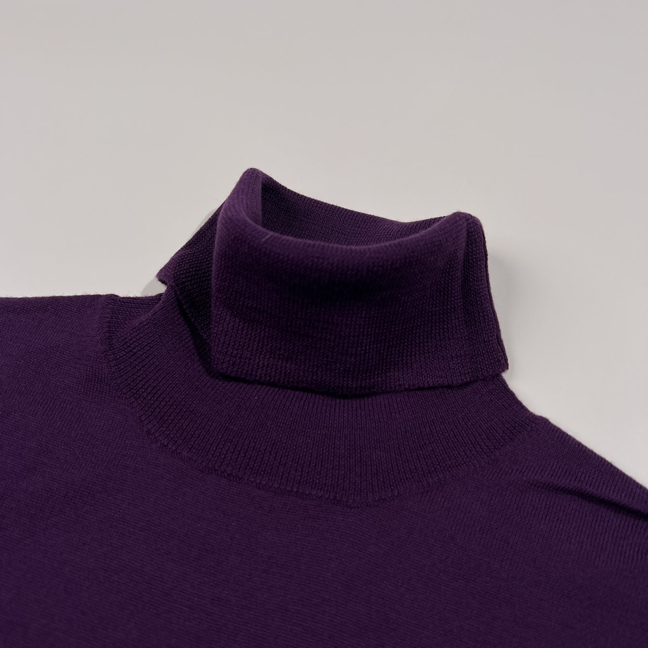 タグ付き 未使用品 AMACA アマカ アンサンブル ハイゲージ ウールニット タートルネック 半袖 セーター カーディガン 38 /パープル