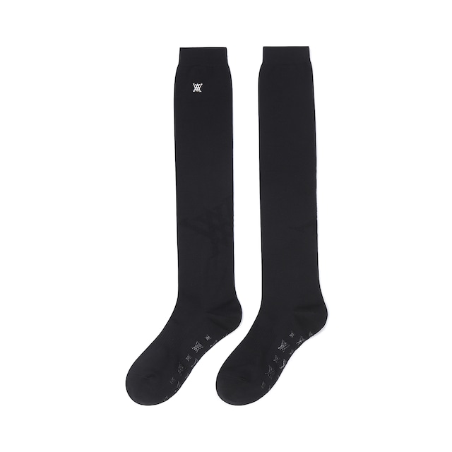 (W) SEE-THROUGH LOGO KNEE SOCKS [サイズ: F(AGEUWSC06BKF)] [カラー: BLACK]