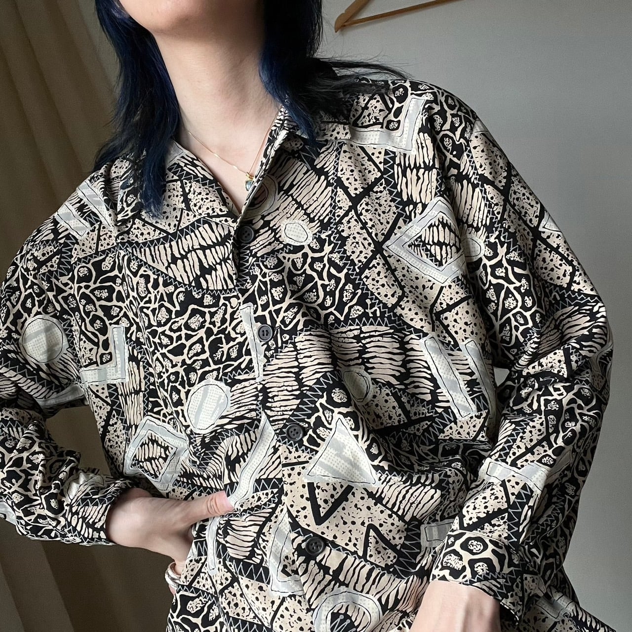 古着 ヴィンテージ 柄シャツ 総柄 レトロ 個性的 昭和 アンティーク 著