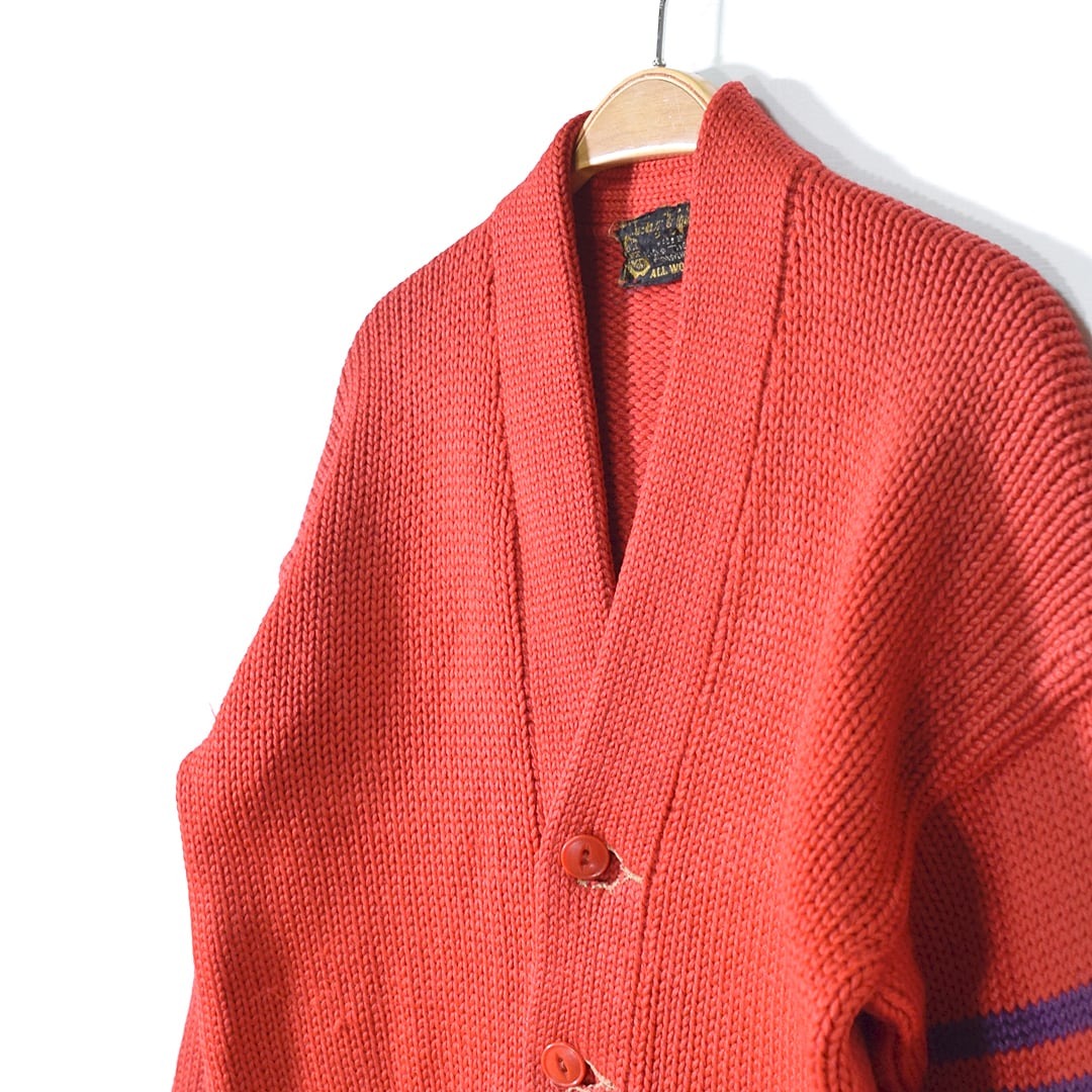 50s ヴィンテージカーディガン オレンジレッド レタード 50s ヴィンテージカーディガン オレンジレッド レタード