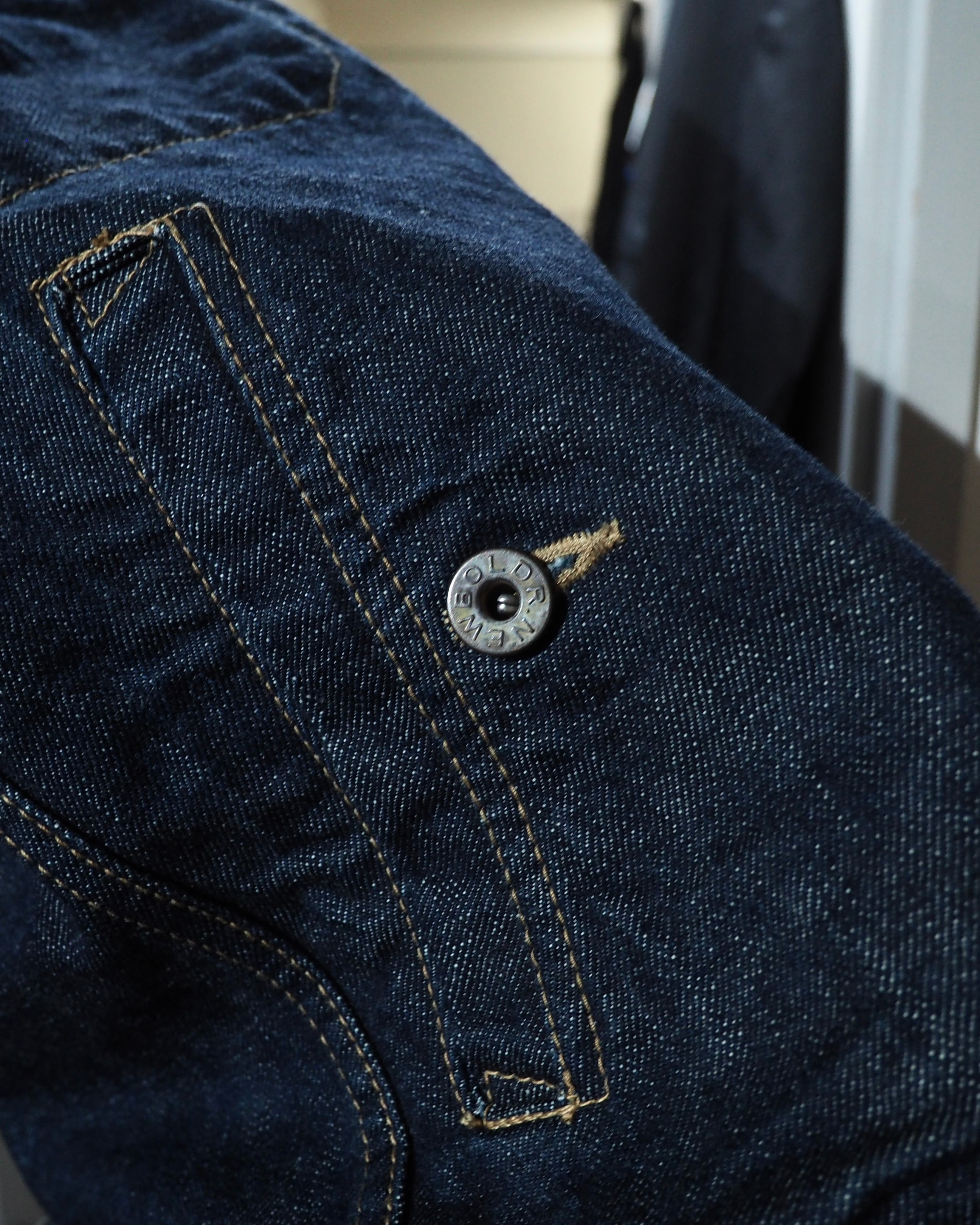 " R.NEWBOLD " Dark Indigo × Silver Metal zip Denim Trucker jacket