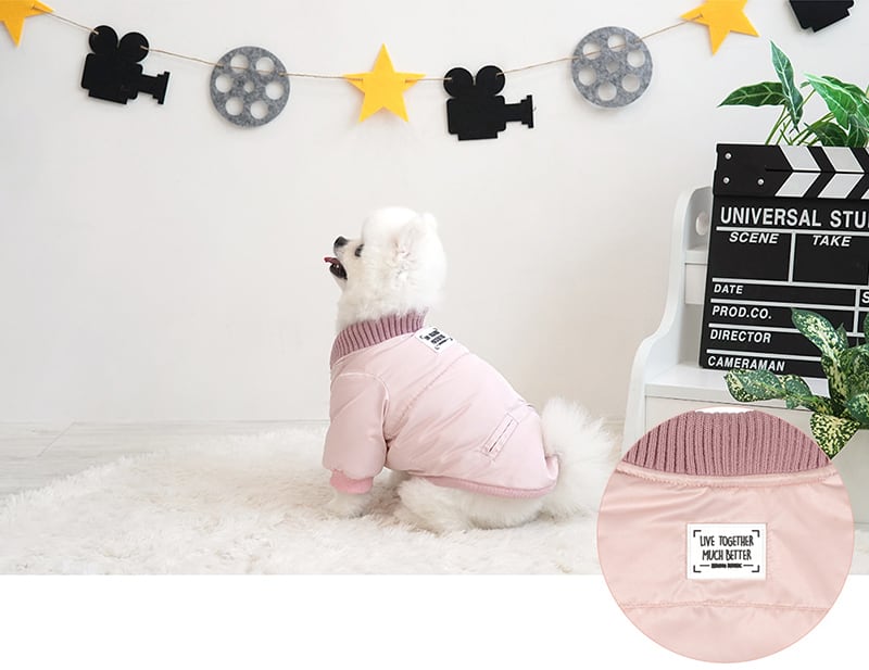 【SALE】トレンディーブルゾン S ~ XL 2color / 犬服 秋冬 新作 アウター ダウン ジャケット ドッグウェア 犬の服 ペット ワンコ服 暖かい 裏起毛 ボア 小型犬 outer27