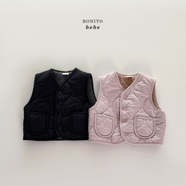 【取寄】bonito bebe｜quilted vest｜キルティングベスト｜6M-18M｜baby｜25 winter