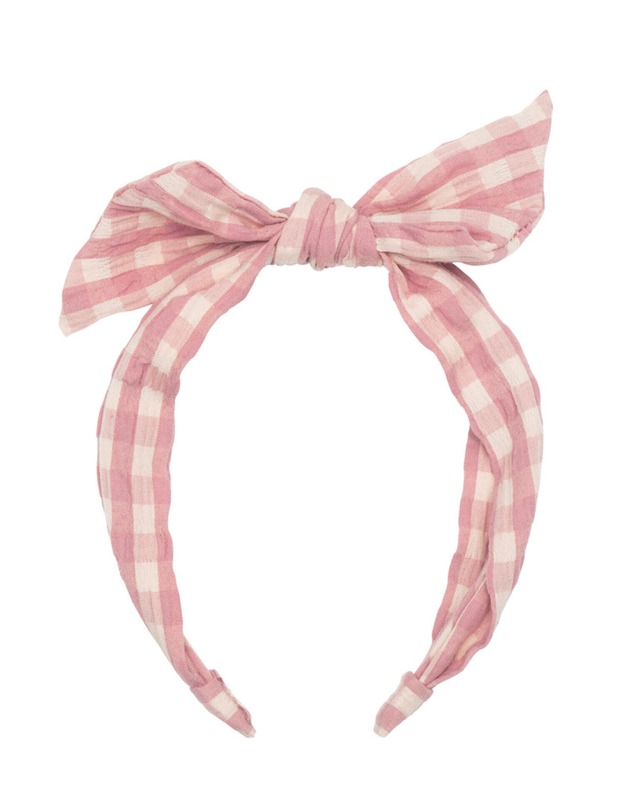 【Rockahula】TAYLOR GINGHAM TIE HEADBAND-PINK / H2235P