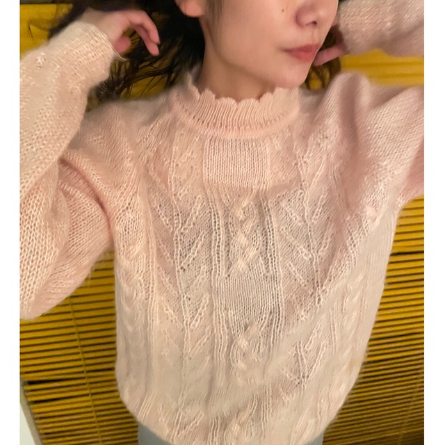 Baby pink sukashi knit