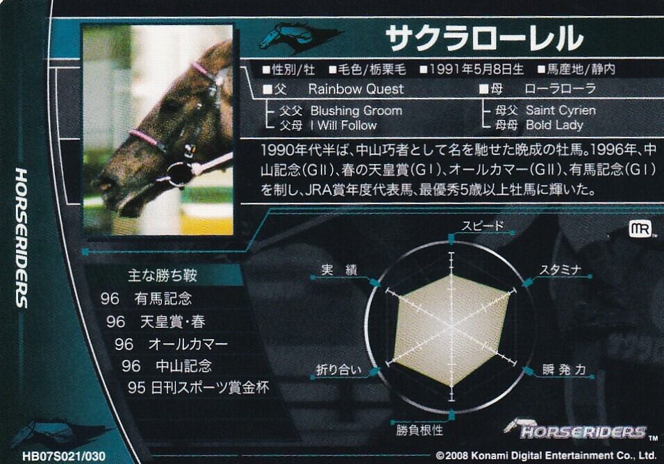 サクラローレル　カード　ホースコレクション　サンプル サクラローレル「ホースライダーズ Ver.1.0」HB07S021 | カード
