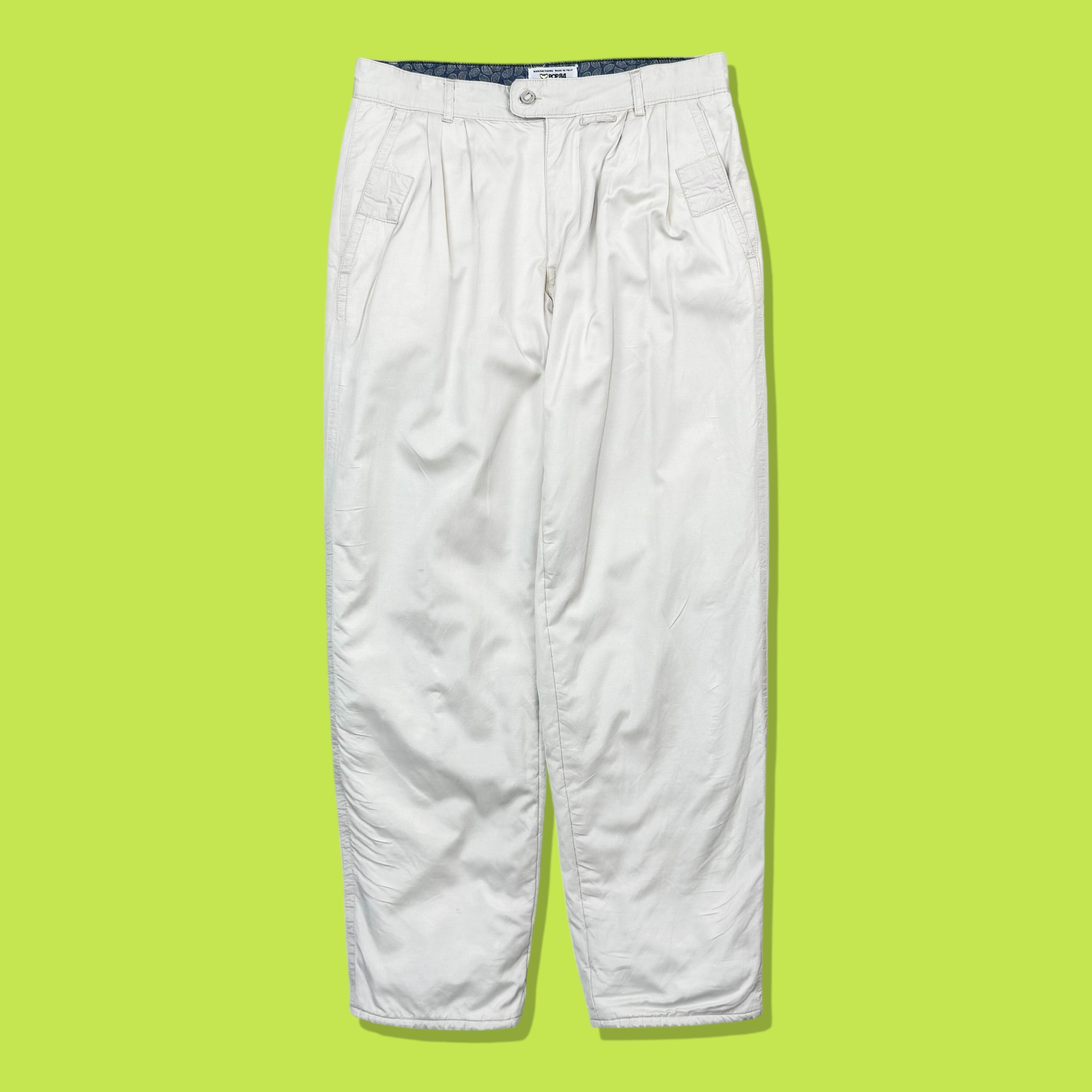 90s POP84 Cotton Lined Pleated Pants