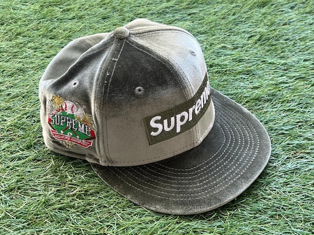 Supreme  × NEW ERA VELOUR BOX LOGO CAP OLIVE 57.7cm 0051