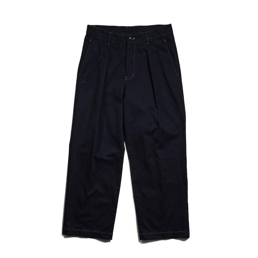 TROPICAL T/W TUCK PANTS / トロピカルT/Wタックパンツ (NAVY) | KICS