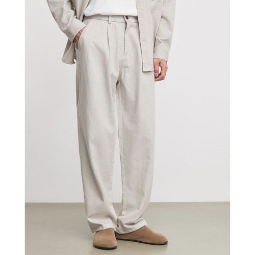 ワークパンツ シャツ素材 メンズ春夏   大人カジュアル セットアップ可/  アプリコット RF-26SP-64