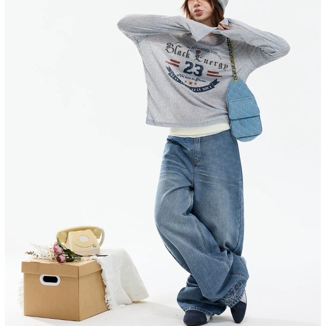 sheer graphic long-sleeve tee　シアーグラフィックロングティー　J2101