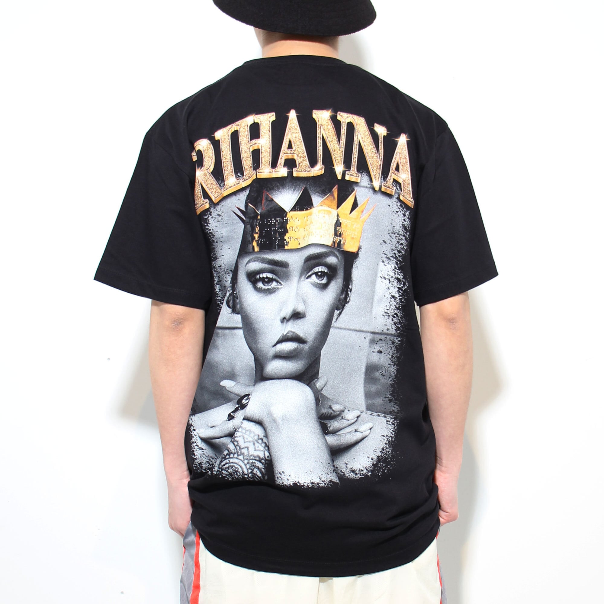90s 00aリアーナRihannaラップT rapTシャツ 新品】 RAP TEE ラップ Tシャツ RIHANNA リアーナ BLACK メンズ 半袖