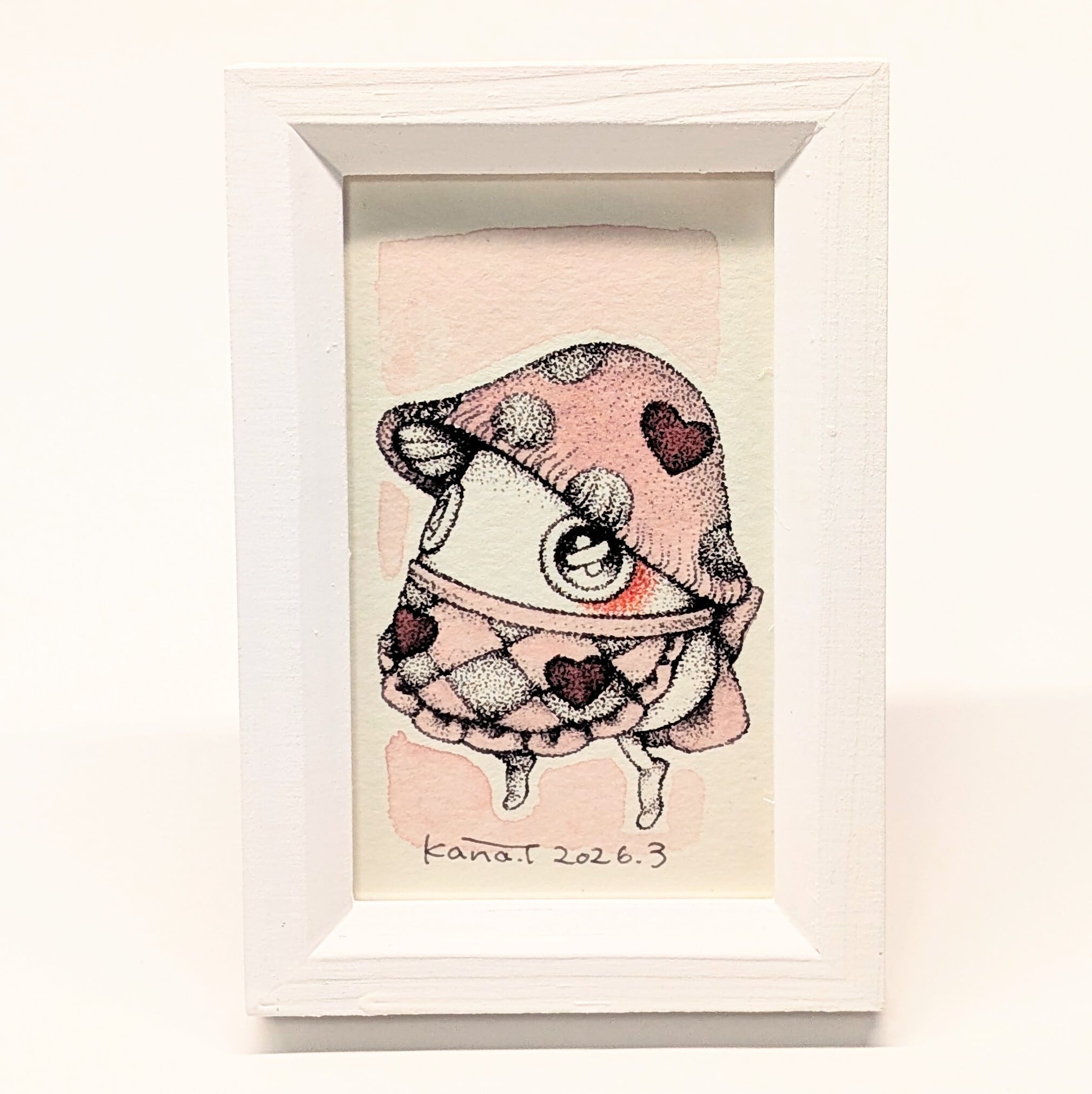 ラブリーなきのこの子・点描原画 | ten10ten goods Store