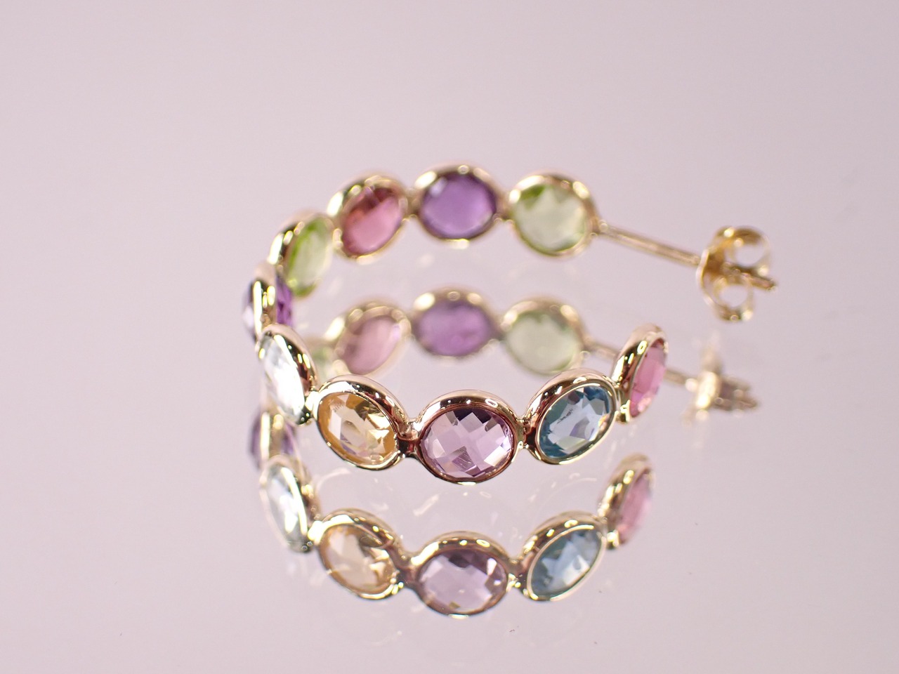 K14 マルチストーンピアス　[D2-206]