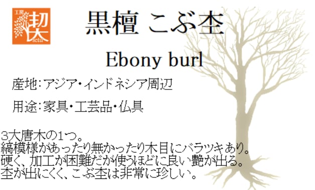 グラッソ 黒檀 こぶ杢 25 | 工房 楔（せつ）