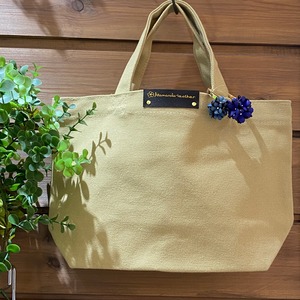 【完成品】ダブルフラワー カラビナチャーム(花色パープル&ラベンダー)