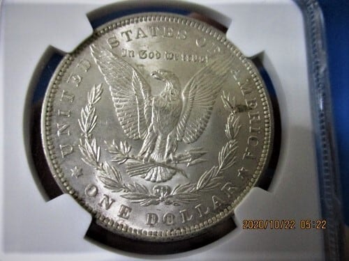 【鑑定済み本物保証】希少なダークトーン1889年 アメリカ モルガンダラー銀貨 鑑定済み本物保証】希少なダークトーン1889年 アメリカ モルガンダラー