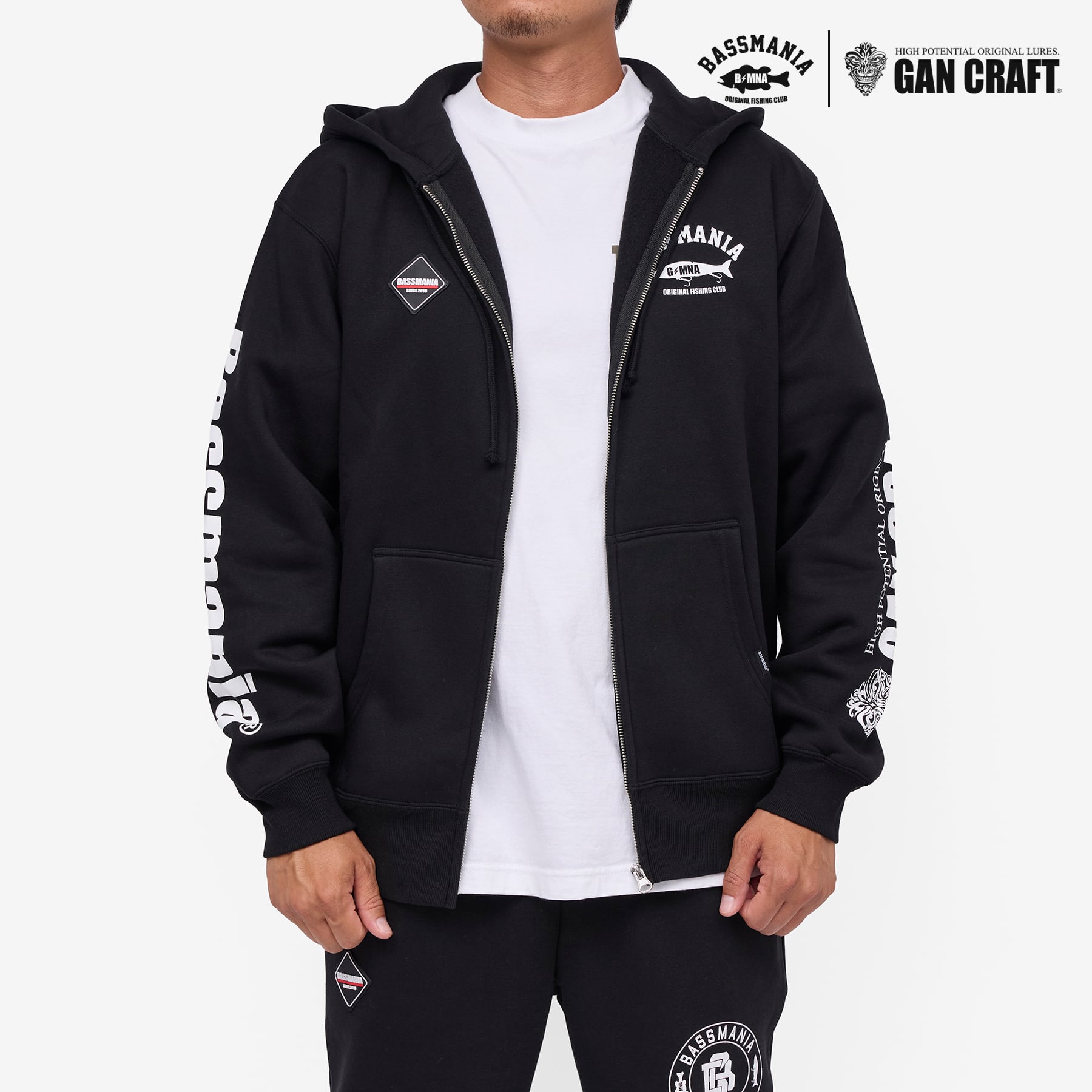 GANCRAFT×BASSMANIA】GANMANIA Sweat Zip parka ［BLK］［LIMITED