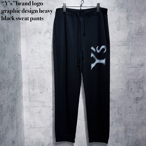 “Y’s”brand logo graphic design heavy black sweat pants