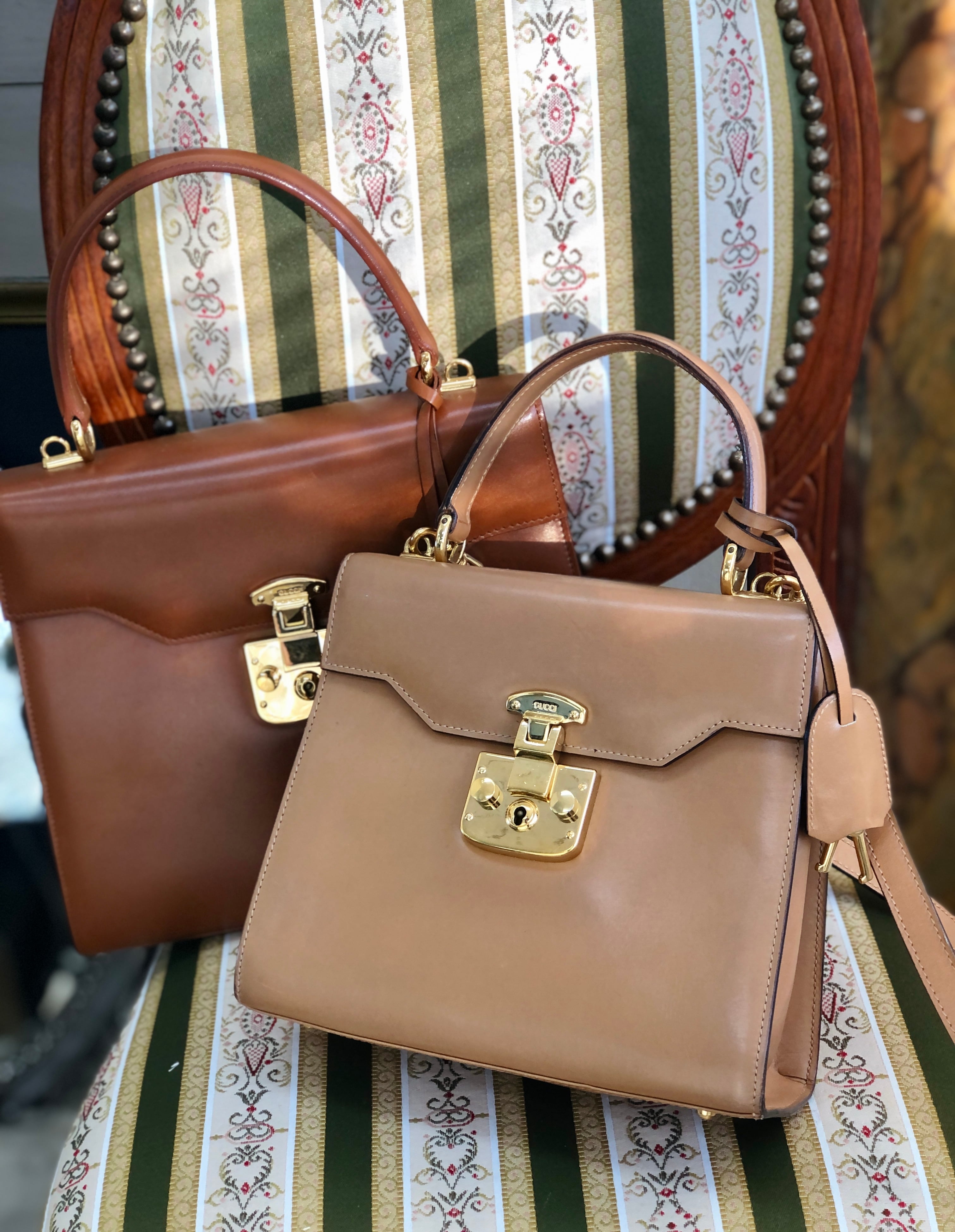GUCCI グッチ レディロック 2WAY ミニバッグ ハンドバッグ キャメル 