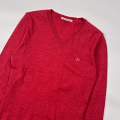 PS Paul Smith Women ポールスミス Vネック 長袖 ウール ニット セーター S/レッド レディース