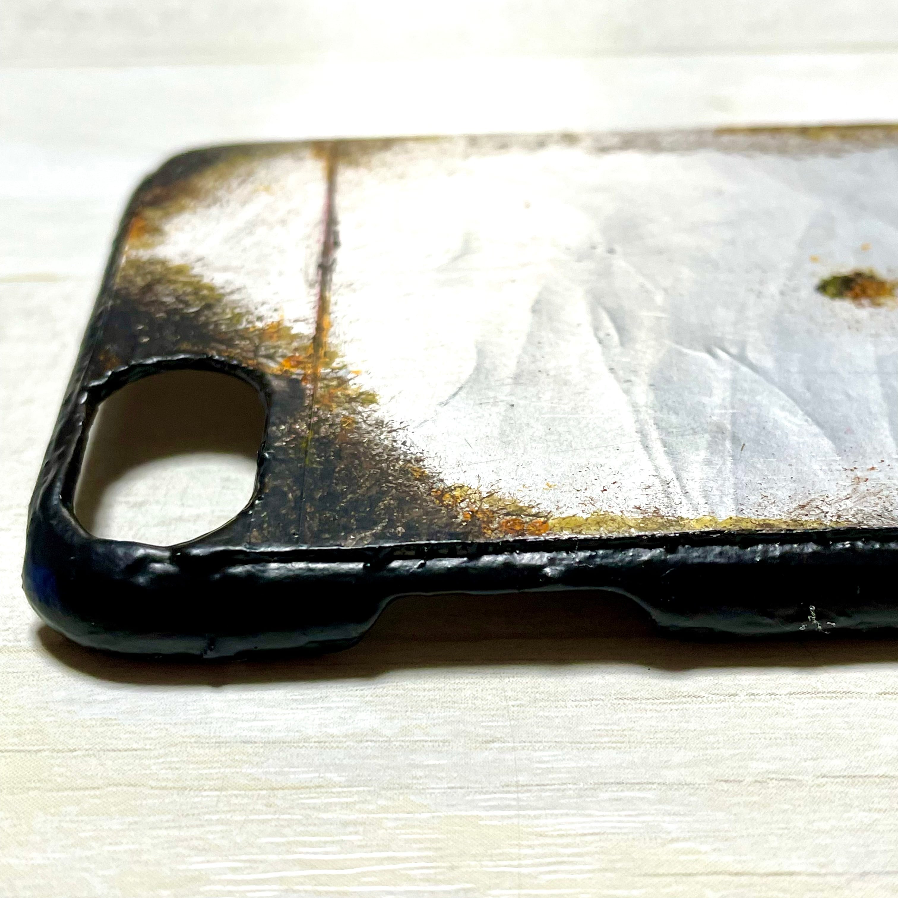 サビ塗装強化アルミプレートハンドメイドスマホケース | vintage works