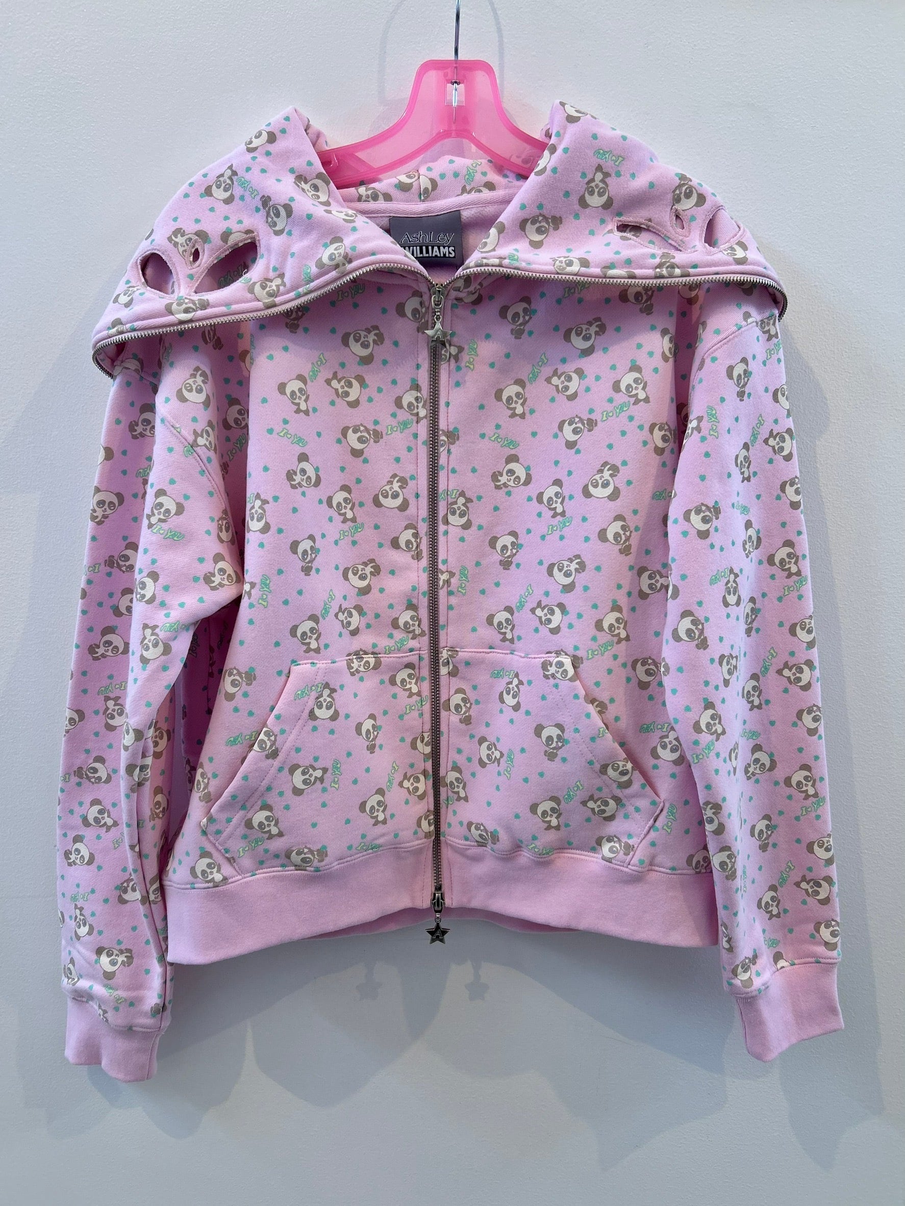 Ashley WILLIAMS パンダ柄 ピンクパーカー Sサイズ Ashley WILLIAMS BUTTERFLY HOODIE / pink panda | PAY ID
