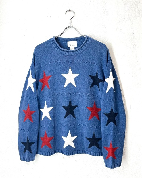 90s Christopher&Banks "STAR" Ramie×Cotton Knit