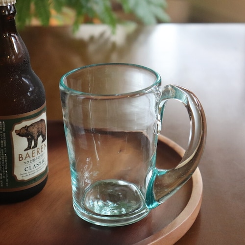 琉球ガラス 奥原硝子製造所 ジョッキ  Ryukyu glass Beer mug #282-2