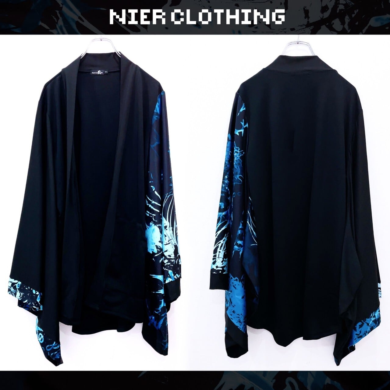 ベルト付き着物袖 法被風OUTER【彼岸花水色】 | NIER CLOTHING powered by BASE