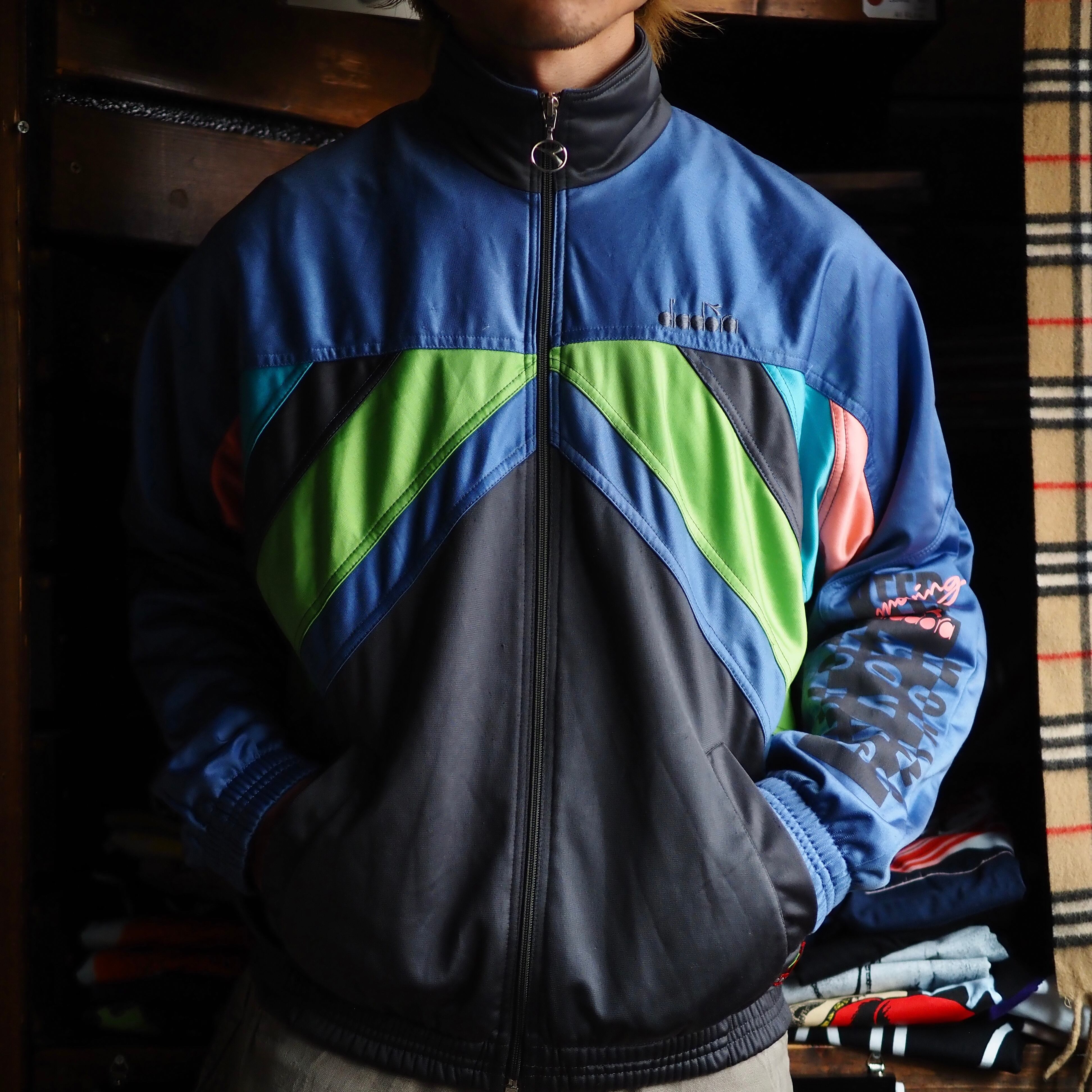 Blur! Italian 1980’s- Vintage diadora Track Top イタリア ビンテージ ディアドラ トラックジャケット  ジャージ