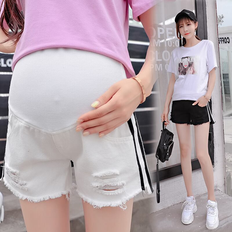 【新作】【送料無料】 マタニティウェア2020夏の新しいハイウエスト妊娠中のベリーリフトショーツファッションリッピングワイルドオールマッチ妊娠中のデニムショーツ-アリババ ハイウェスト サマー 夏物 ブルマー expec296113499830