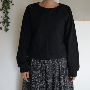 リネン ラグランスリーブ プルオーバー クロ