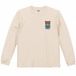 くまちゃんとハート形のクッション(長袖tシャツ) (ヴィンテージナチュラル)