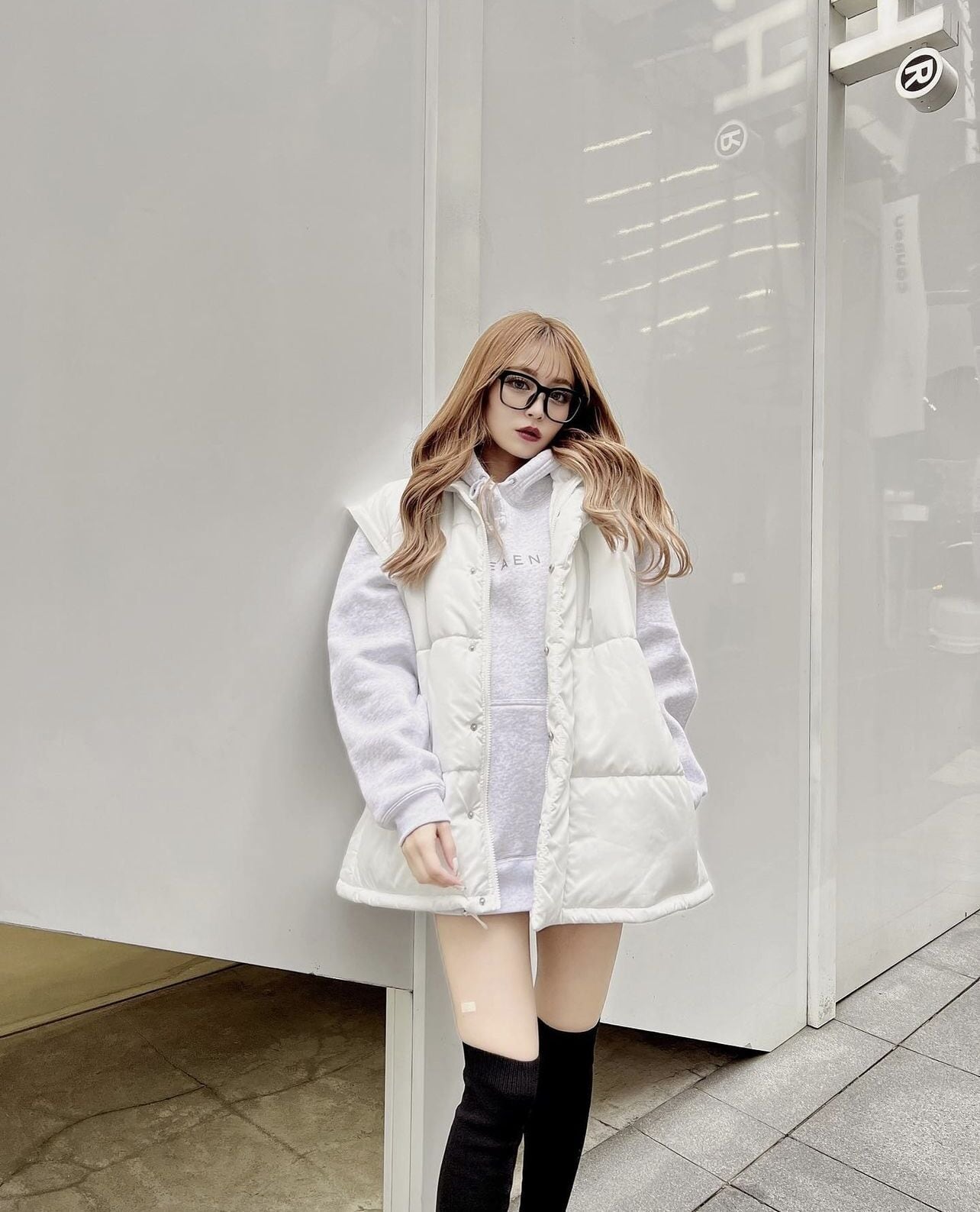 4colors】square wide clear sunglasses | FLEX公式｜SNSで話題のアイ