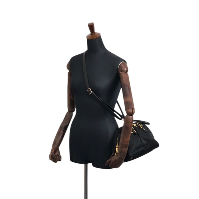 PRADA プラダ ハンドバッグ ブラック ロゴ ナイロン 2way カデナ ミニボストン vintage ヴィンテージ オールド is5a6n