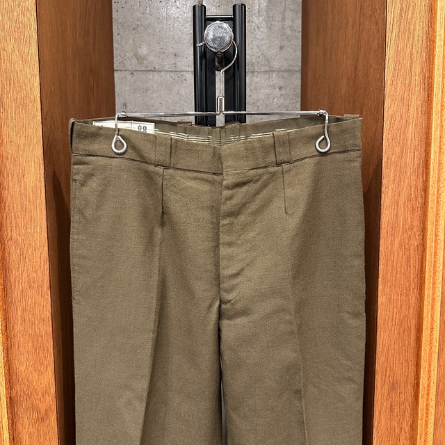 70S FRENCH ARMY WOOL SLACKS KHAKI 88 ⑧