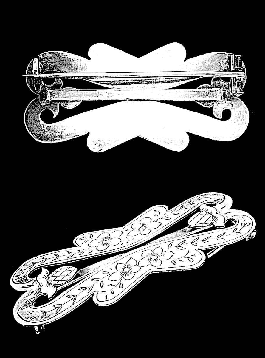 英国アンティーク ブローチ シルバー 純銀10.6g ビクトリア期 1890年代