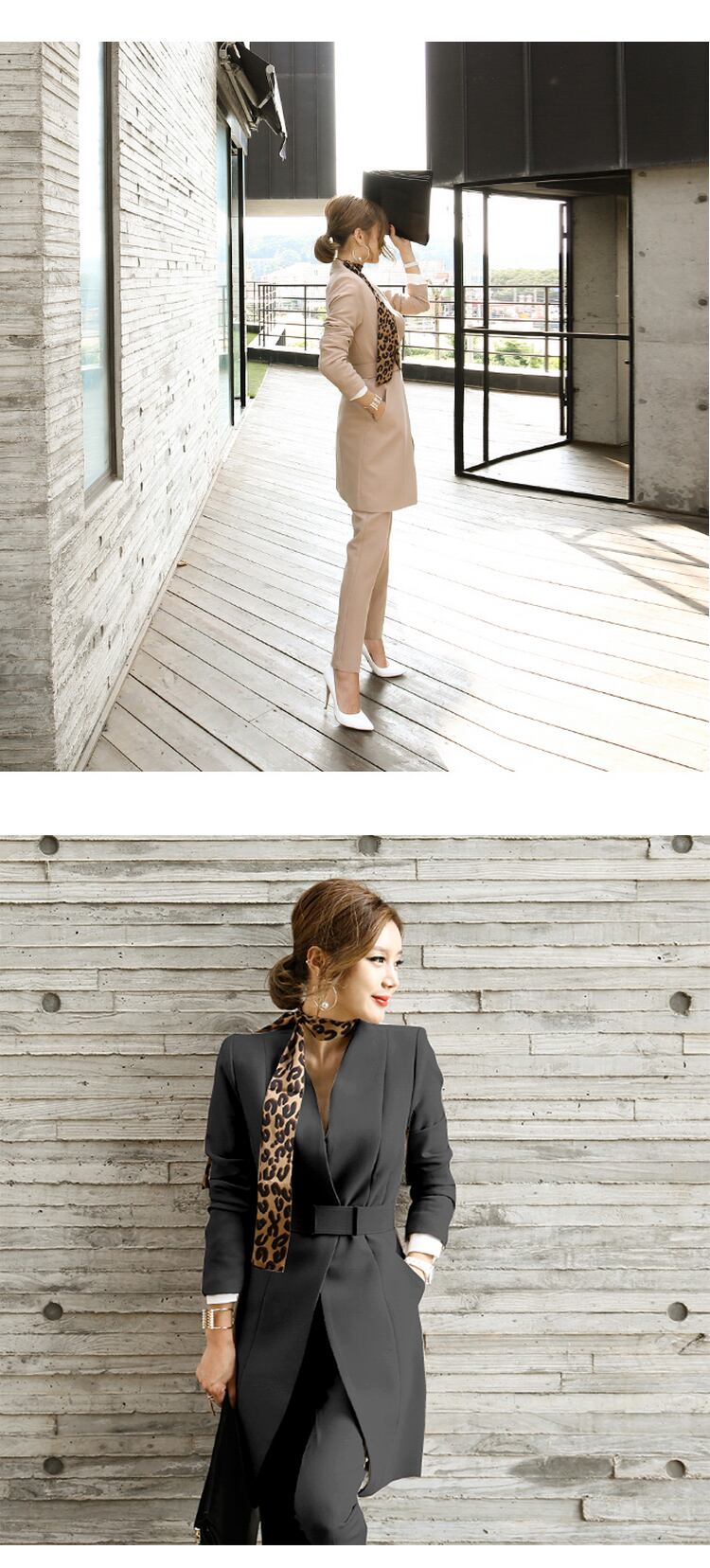 レディースビジネスブレザージャケットとズボンのツーピース女性