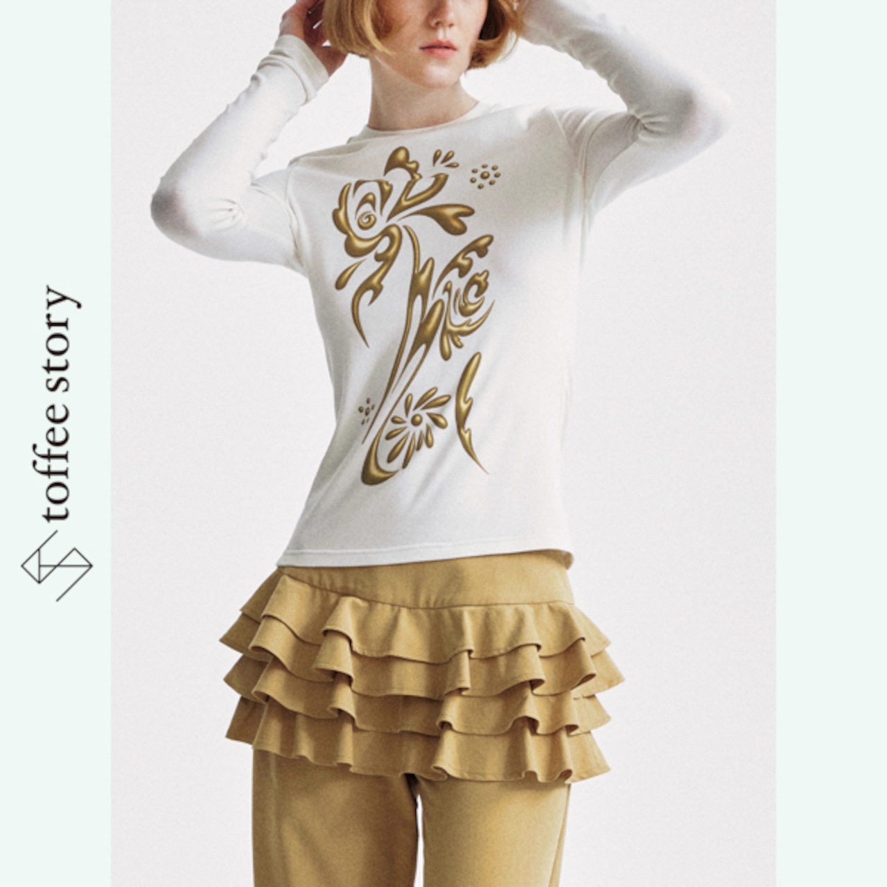 ドラマの幕開けラッフル・カーテンパンツ 《B0019》