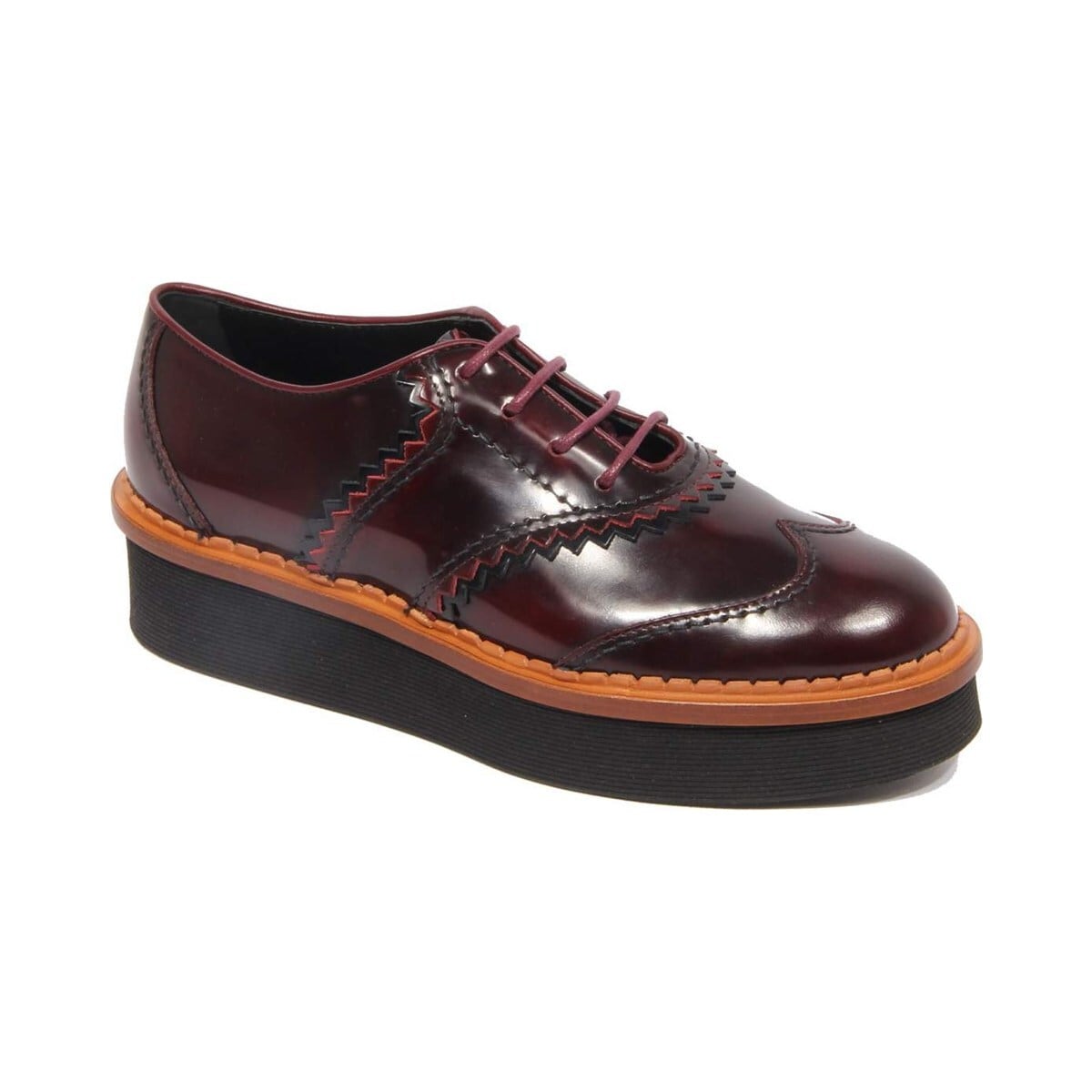 TOD'S トッズ レディース レースアップシューズ レザー レッド