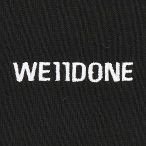 【WE11DONE】BLACK LACE PATTERN LOGO HOODIE ZIP-UP
