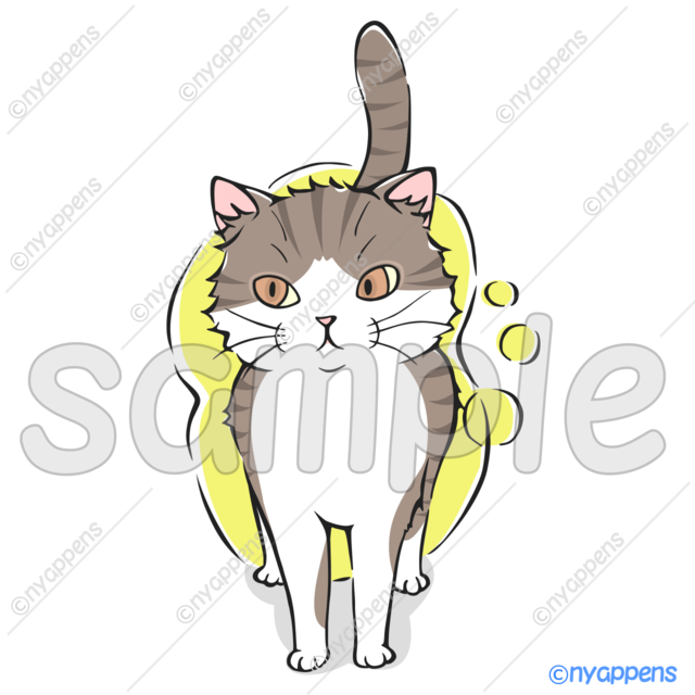 【商用利用OK】手書き猫イラスト＜S9＞すん！