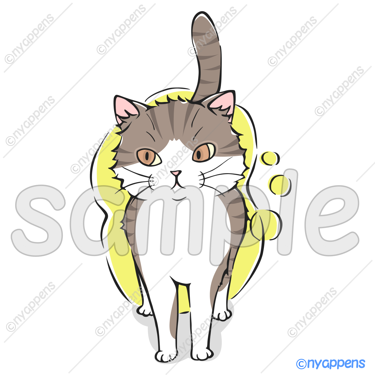【商用利用OK】手書き猫イラスト＜S9＞すん！