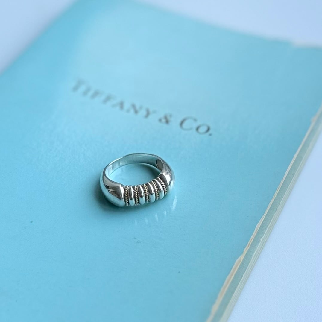 vintage tiffany ヴィンテージティファニー 90stwist rope combination ring 18k gold×silver925