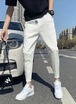 SLIM FIT SIMPLE WHITE PANTS  K0114