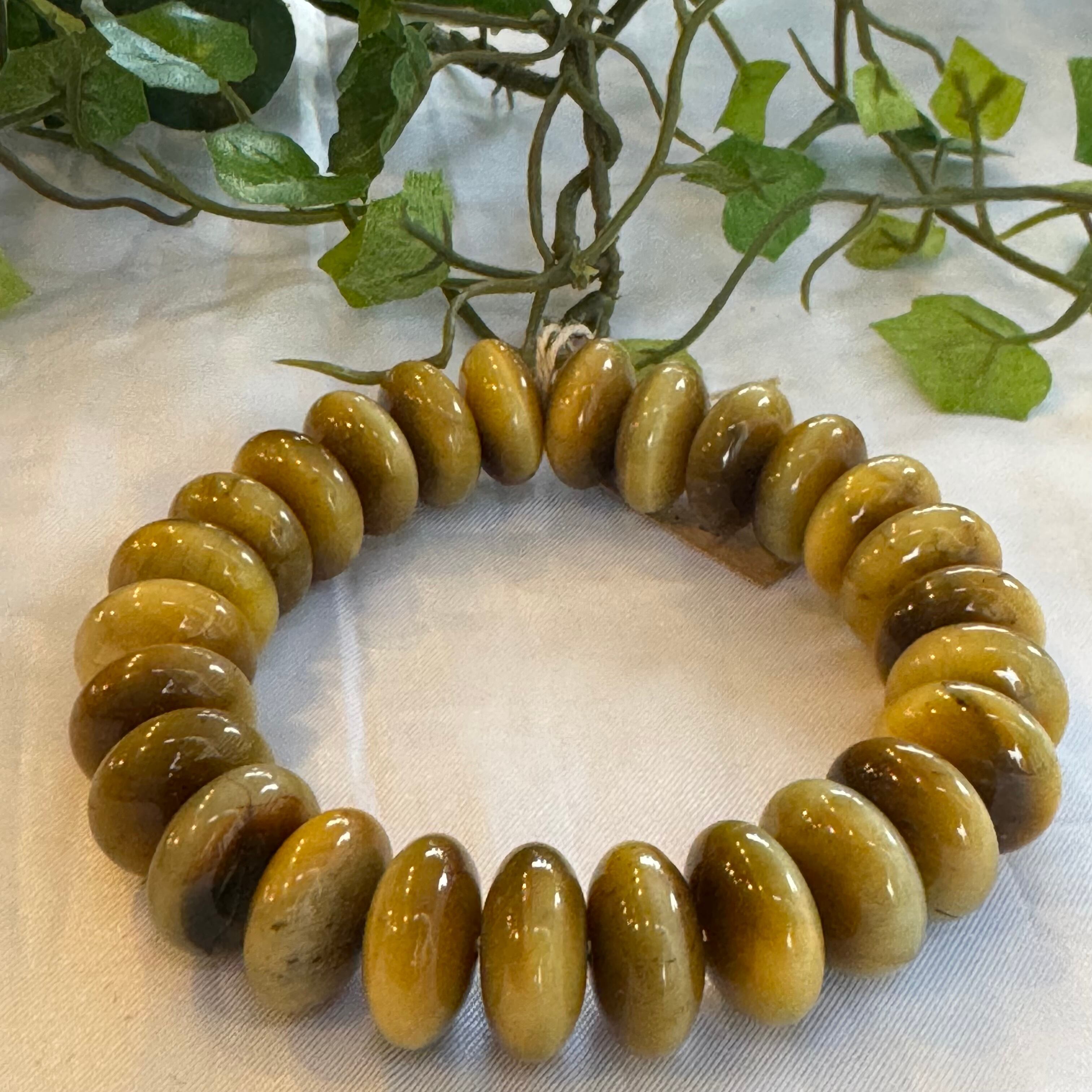 ホワイトタイガーアイオーバルバングル