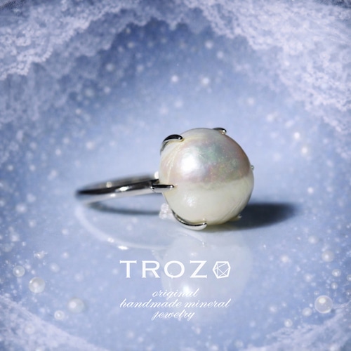 【003 Veiled Nereids Collection】 パール(バロックパール 真珠) 鉱物原石 フリーサイズ シルバー925 リング 指輪 天然石 アクセサリー (No.3706)