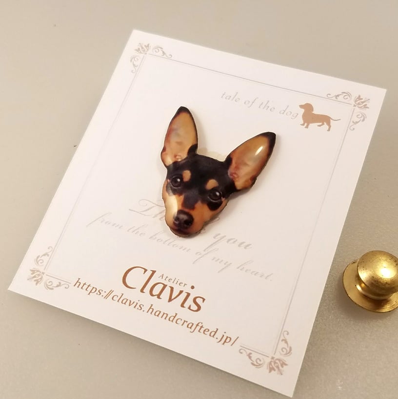 ミニチュアピンシャー（立ち耳バージョン）【Sサイズ】ピンバッジ